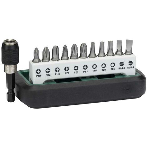 Bosch DIY 12tlg.Kompakt Bitset 3x Torx,6x Kreuzschlitz,2xSchlitz,1 Bithalter