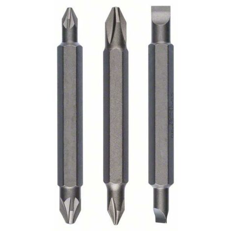 Bosch Doppelklingen-Set, 3tlg. PH1, PZ1, S 0,6x4,5, PH2, PZ2, S1,0x5,5, 60 mm - 2607001745