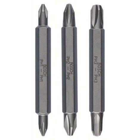 Bosch Doppelklingenbit-Set 3-teilig PH1 PH1 PH2 PH2 PH3 PH3 60 mm
