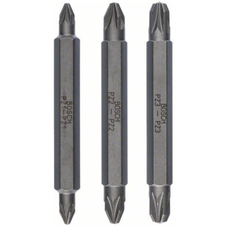 Bosch Doppelklingenbit-Set 3-teilig PZ1 PZ1 PZ2 PZ2 PZ3 PZ3 60 mm