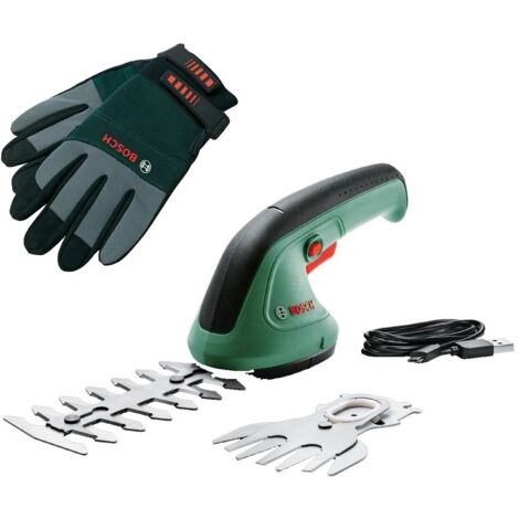 Bosch EasyShear 3.6v Cordless Grass Shear Shrub Hedge Cutter Multi Tool & Gloves