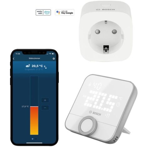 BOSCH Einzelraumregelung Erweiterungsset 1x Raumthermostat II, 1x Zwischenstecker
