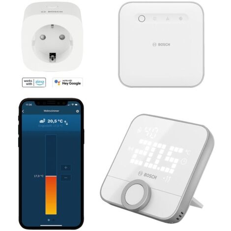 BOSCH Einzelraumregelung Starterset Controller, Raumthermostat, Zwischenstecker