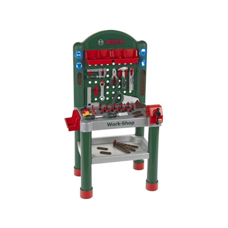 Liderpapel - klein - Jouet Etabli Bosch Work-Shop avec 79 accessoires
