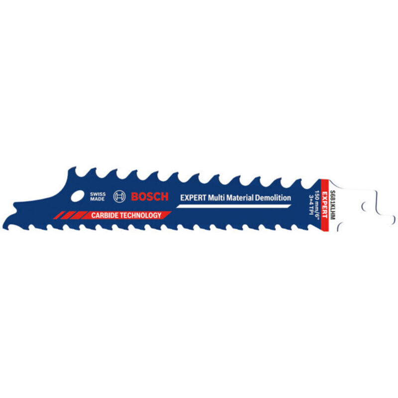 Bosch 1 lame de scie sabre Expert Material Demolition S681KLHM pour bois avec métal bois de construction avec mortier et clous longueur 150 mm accessoire professionnel