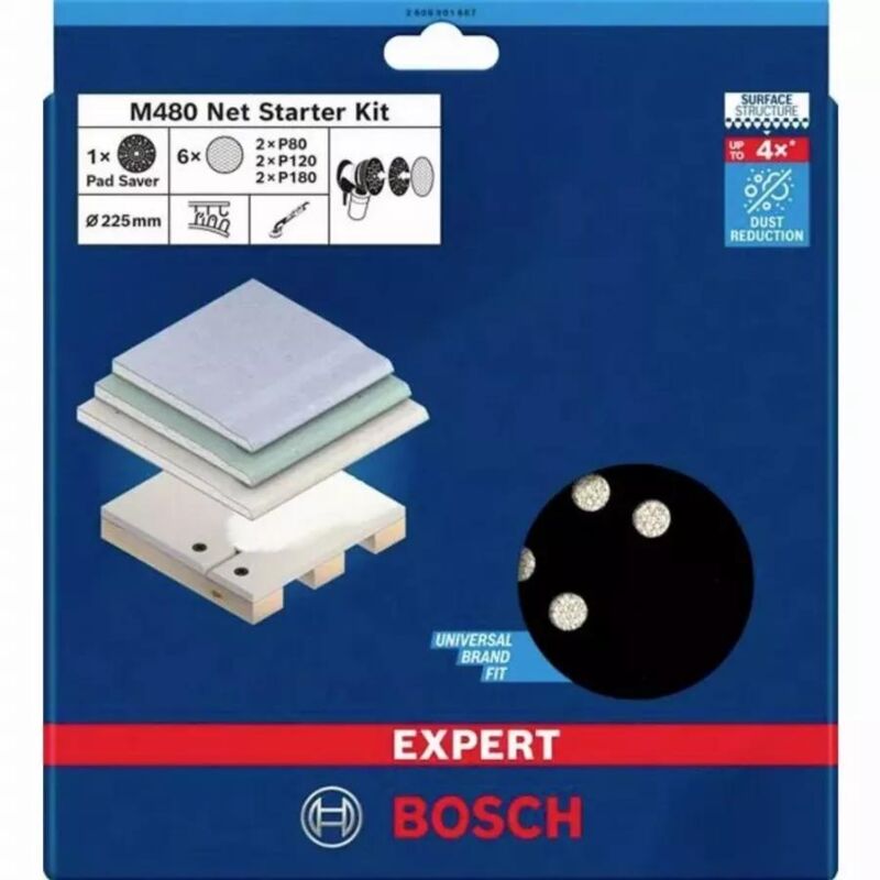 Expert M480 Schleifblatt-Set – 225 mm Kissen – Karton mit 6 Stück – 2608901667 - Bosch