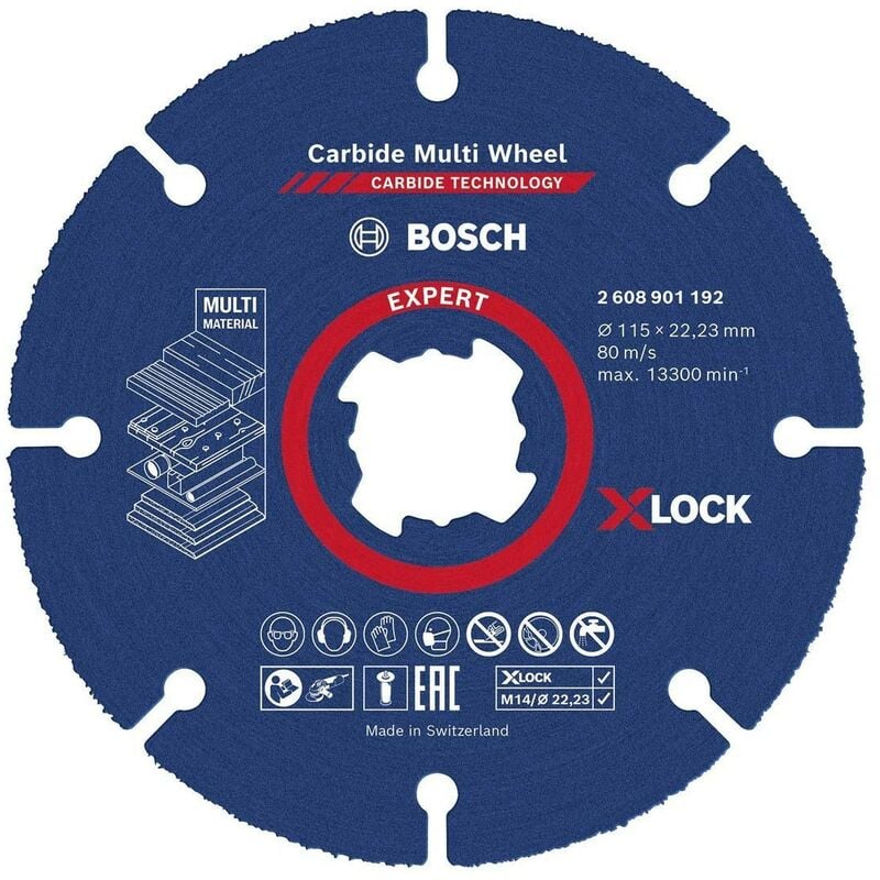 Expert 2608901192 x-lock Carbide Multi Grinder Cutting Disc Wheel 115mm - Bosch