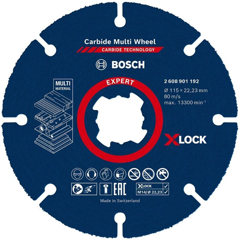 Bosch - expert 2608901192 x-lock Carbide Multi Grinder Cutting Disc Wheel 115mm