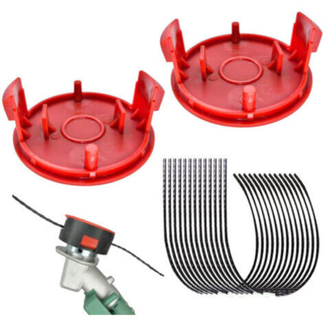 Bosch F016800431 Lot de 10 débroussailleuses 3,5 mm avec 2 couvercles de rechange compatibles avec les tondeuses à gazon Bosch AFS 23-37