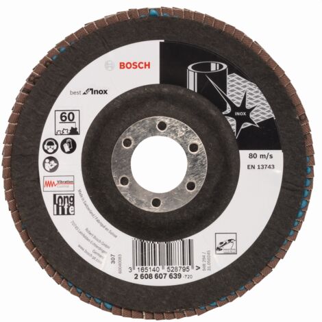 Bosch Fächerschleifscheibe Best for Inox Ø 125mm K60 22,23 mm 2608607639