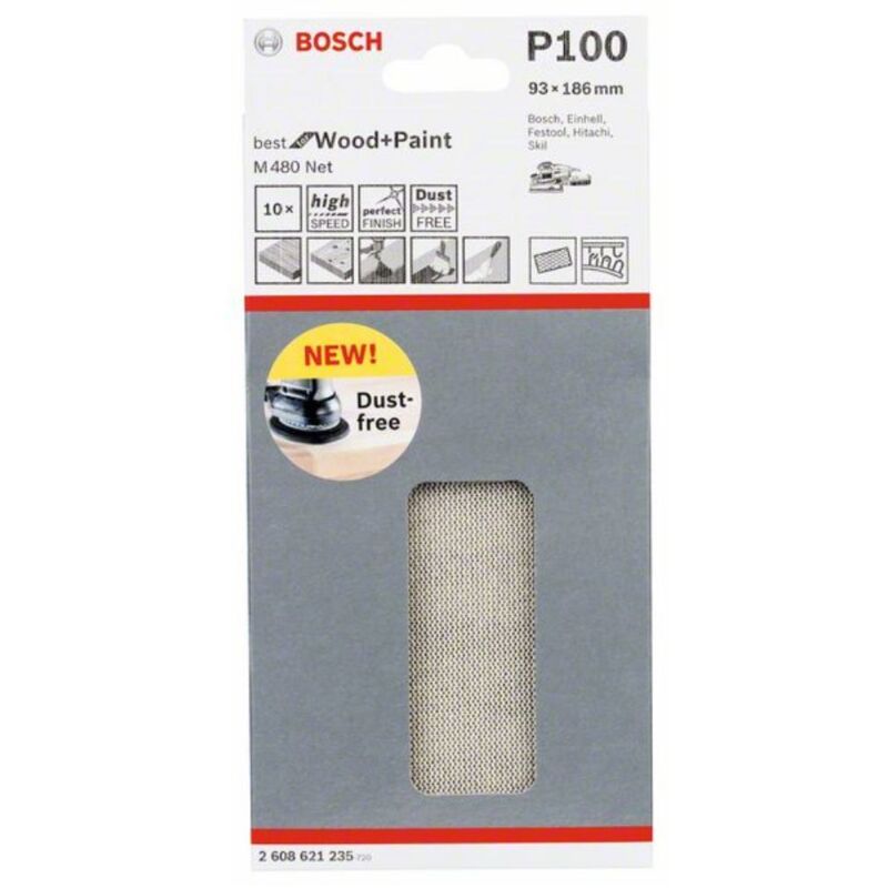 BOSCH Feuille abrasive 93 x 186 mm Grain : 100 - vue 2