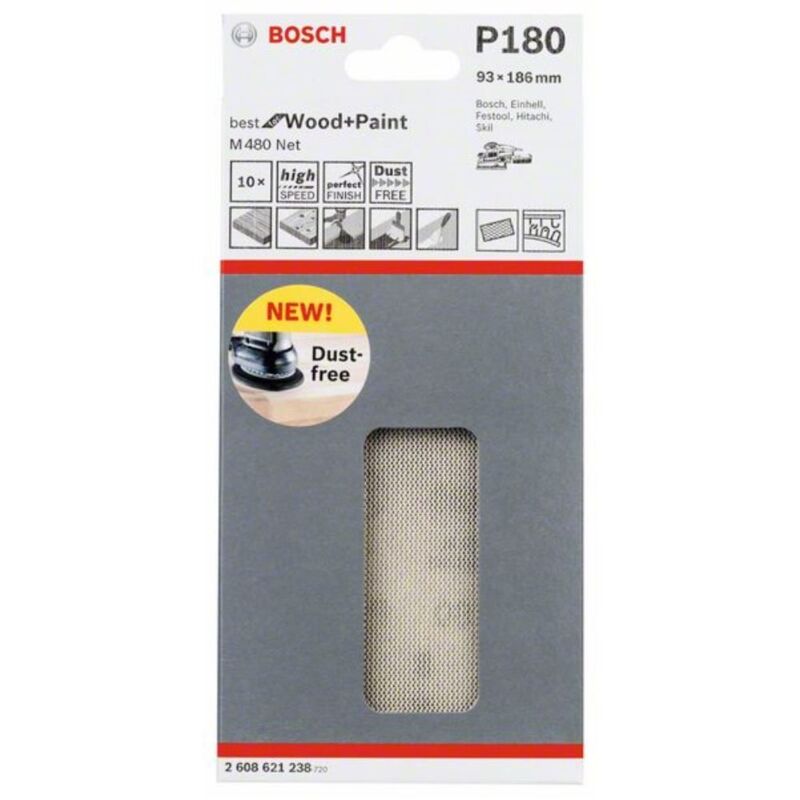 BOSCH Feuille abrasive 93 x 186 mm Grain : 180 - vue 2