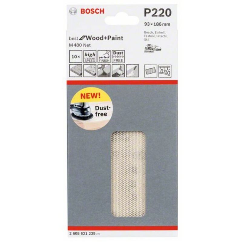 Bosch Feuille abrasive 93 x 186 mm 220 2608621239