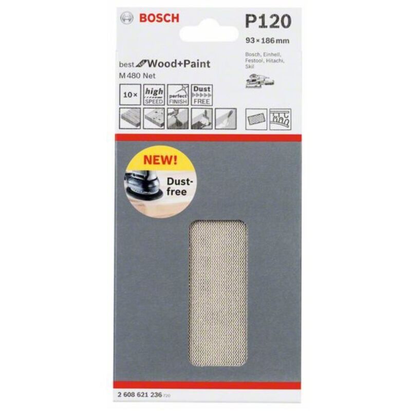 BOSCH Feuille de pon&ccedil;age  M480 Net Best pour le bois et la peinture