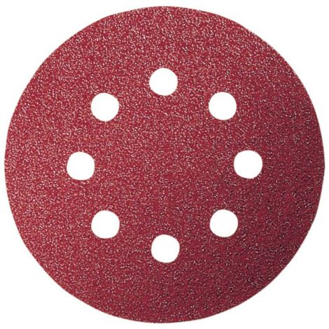 Bosch – Feuille abrasive pour ponceuse excentrique 2609256A26 – Grain 120 – 5 pièces perforées pour aspiration – Pour ponçage bois dur