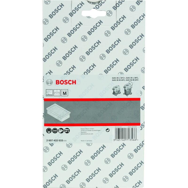 

BOSCH 2607432033 Filtro de pliegues plano de celulosa para GAS 35-55