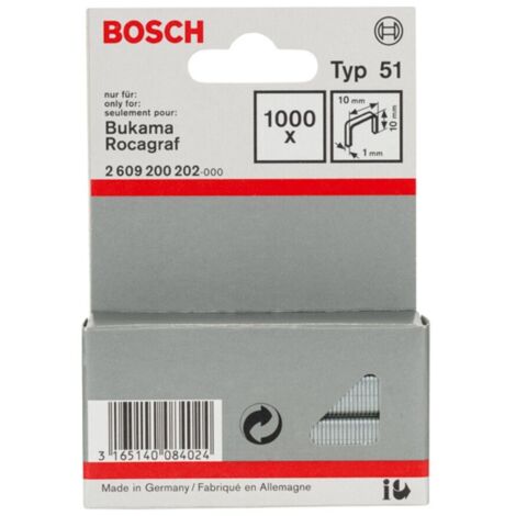 Bosch Flachdrahtklammer Typ 51, 10 x 1 x 10 mm -2609200202