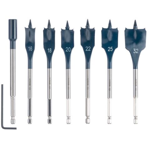Flachfräsbohrer-Set Self Cut Speed. 7-teilig. 16 -