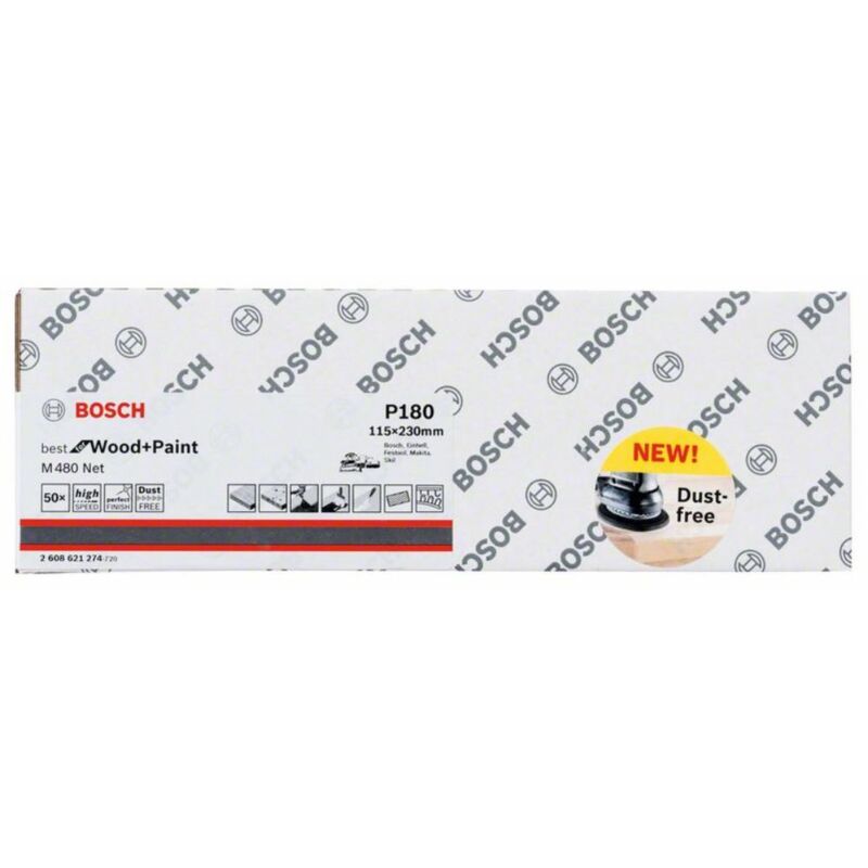 Foglio abrasivo M480 Net, ideale per legno e vernice, 115 x 230 mm, 180