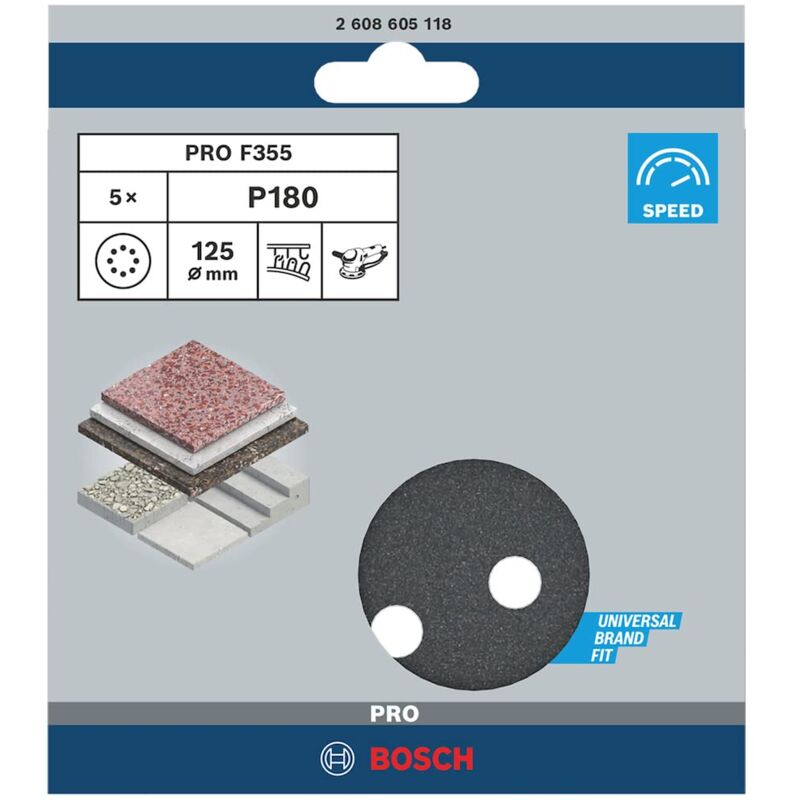 Set di fogli di macinazione migliore per la pietra. 5-pack. 8 fori