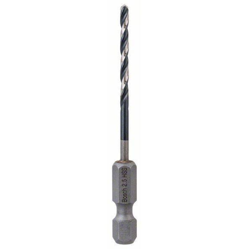 Bosch Foret hélicoïdal HSS à queue six pans 2 5 mm 2.5 x 30 x 69 mm 2608577047