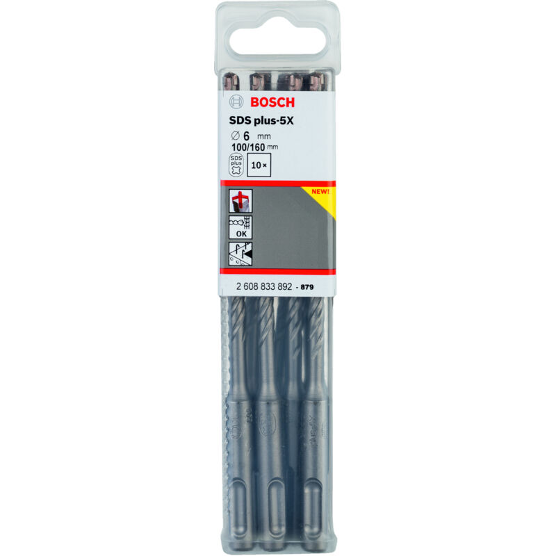 Foret à béton Bosch SDS plus 5X 6x100160 mm 10 unités