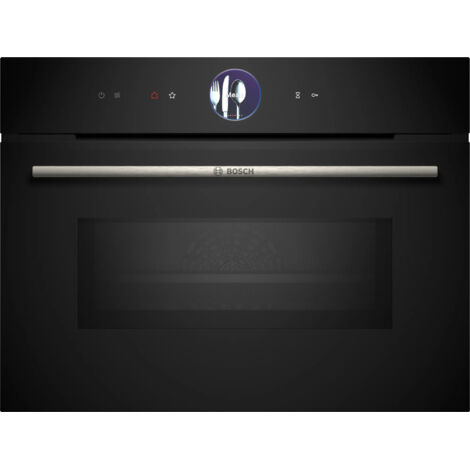 Bosch – Four combiné micro-ondes encastrable CMG7761B1 – 45 L – 20 modes de cuisson – Technologie Inverter – Nettoyage pyrolyse