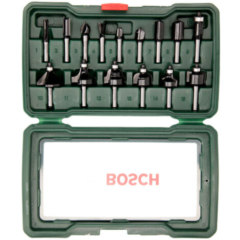 Bosch Fräser-Set-HM 15tlg. Durchmesser: 1/4 Schaft - 2607019468