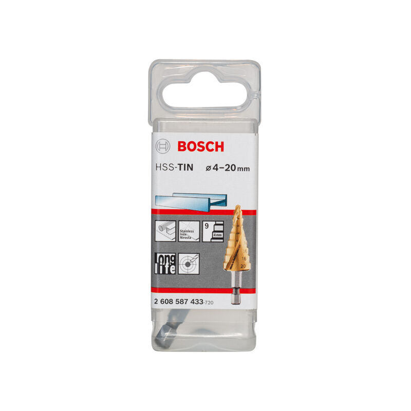 Bosch - Forets étagés HSS-TiN 4 - 20 mm, 70,5 mm
