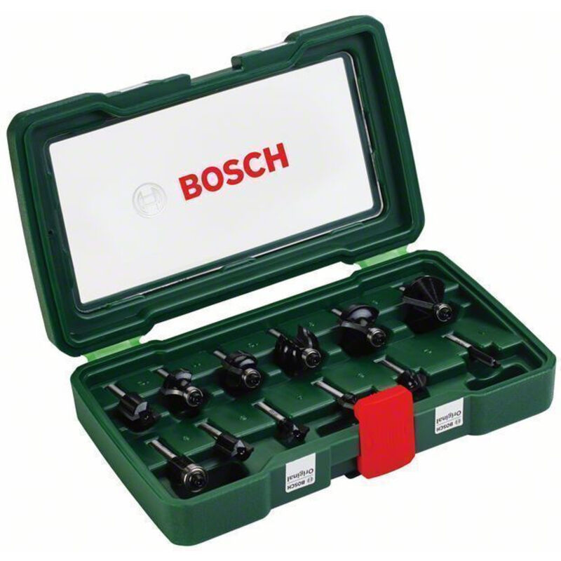 Bosch - Jeu de fraises-HM 12 pces Diamètre : tige 1/4 - 2607019465