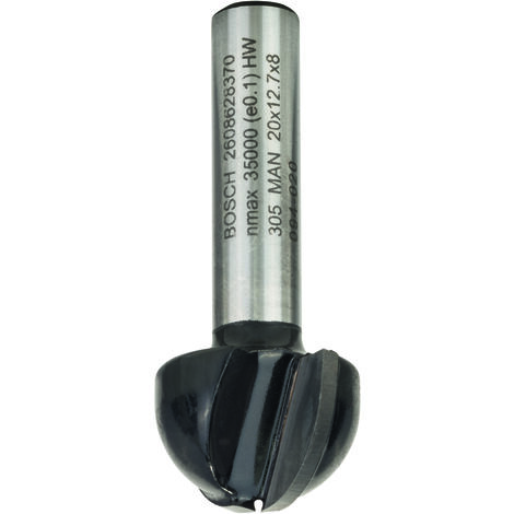 BOSCH 2608628370 Fresa medias cañas 8, R1 10, D 20, L 12,4, G 46