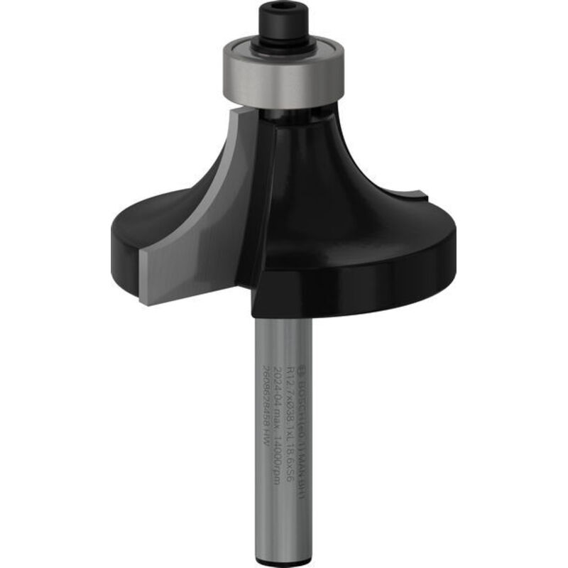 Fresa di finitura, 6 mm, R1 12,7 mm, D 38,1 mm, L 18,6 mm, G 60 mm