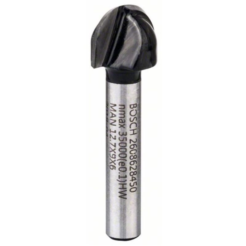 Fresa a gola vuota, 6 mm, R1 6,3 mm, D 12,7 mm, L 9,2 mm, G 40 mm