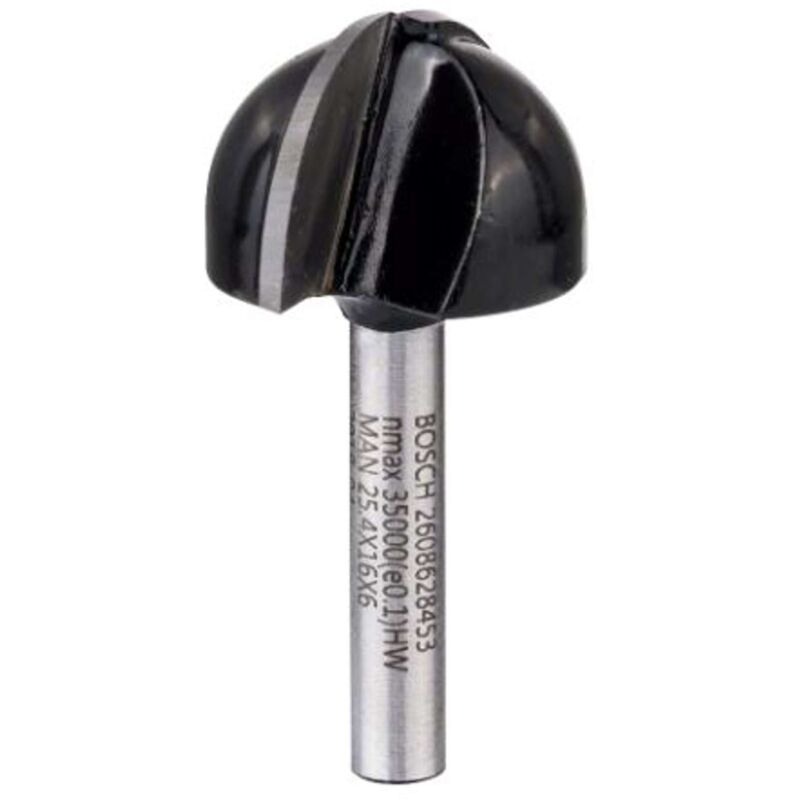 Fresa a scanalatura a gola vuota, 6 mm, R1 12,7 mm, D 25,4 mm, L 15,6 mm, G 49 mm