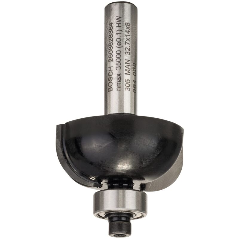 Fresa a gola, 8 mm, R1 10 mm, D 32,7 mm, L 14 mm, G 55 mm