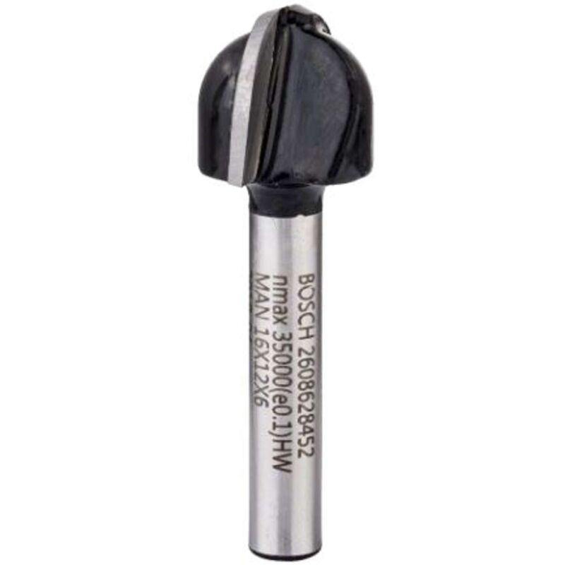 Fresa a gola vuota, 6 mm, R1 8 mm, D 15,9 mm, L 12,3 mm, G 45 mm