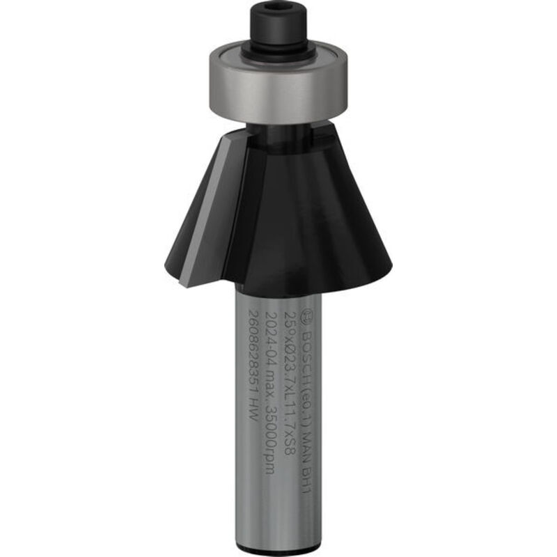 Fresa a incastro per laminato, 8 mm, D1 23,7 mm, B 5,5 mm, L 12 mm, G 54 mm, 25°