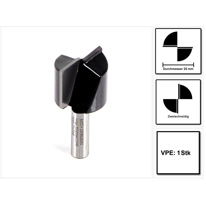 Fresa a tazza, 8 mm, D1 25 mm, L 19,6 mm, G 51 mm