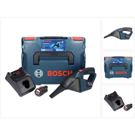 Bosch GAS 12V Professional Aspirador a batería en maletín L-Boxx + 1x Batería GBA 12 V - 3,0 Ah + Cargador GAL 1230 CV