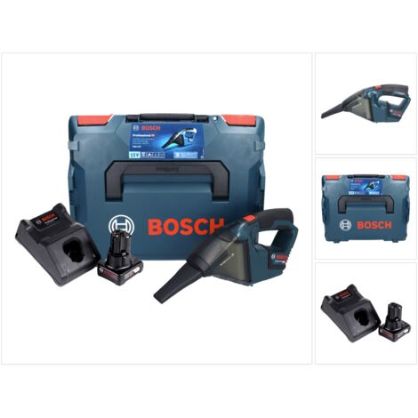 Bosch GAS 12V Professional Aspirateur sans fil avec boîtier L-Boxx + 1x Batterie GBA 12 V 6,0 Ah + 1x Chargeur GAL 1230