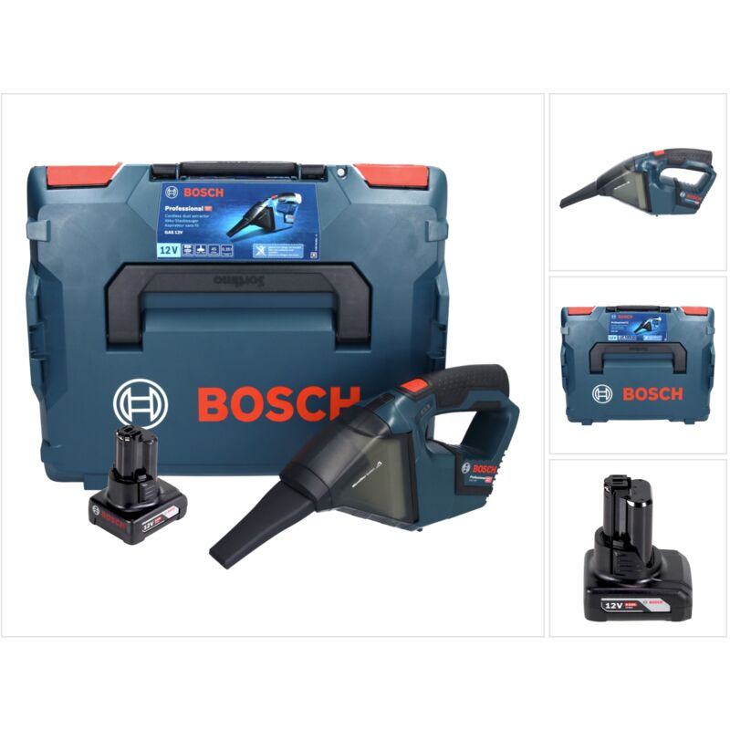 Gas 12V Aspiratore professionale a batteria 12 v 0,35 l + 1x batteria ricaricabile 6,0 Ah + L-Boxx - senza caricabatterie - Bosch