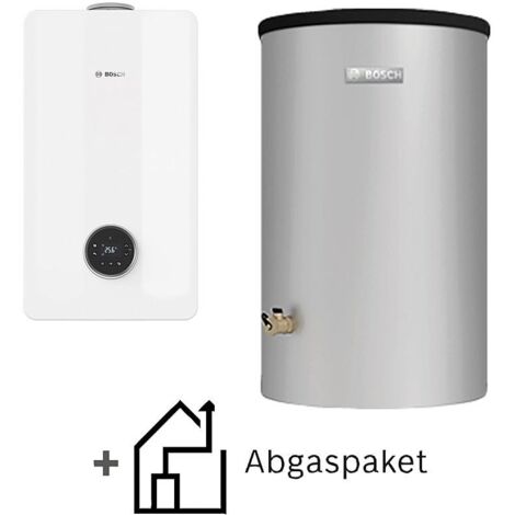 Bosch Gas-Brennwert-Plus-Paket Condens Bopa PL GC53-013, 14kW, Speicher W 160-5 P1 A 160L, Abgaspaket C33x, Rot