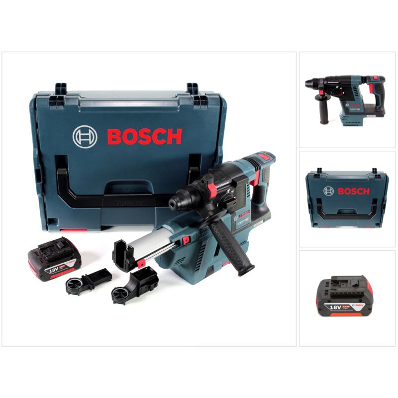 Bosch - gbh 18 V-26 Marteau perforateur sans fil 18V SDS-Plus 2,6J + système d'aspiration des poussières + 1x batterie 5Ah + L-Boxx - sans chargeur