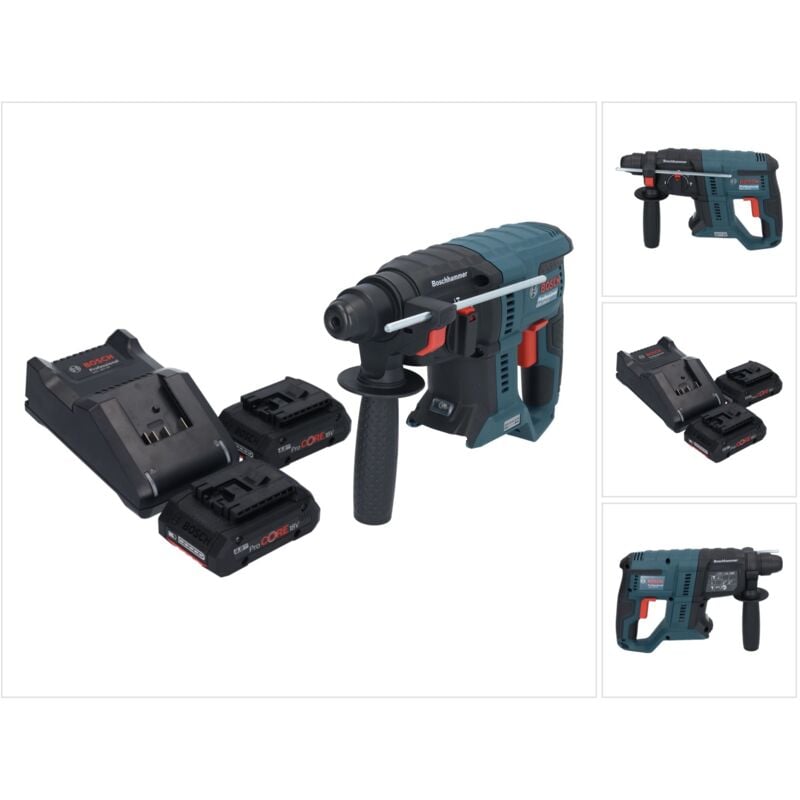 Image of Bosch GBH 18V-21 Professional 18 V 2,0 J SDS plus trapano a percussione a batteria senza spazzole + 2x batteria ProCORE 4,0 Ah + kit caricabatterie