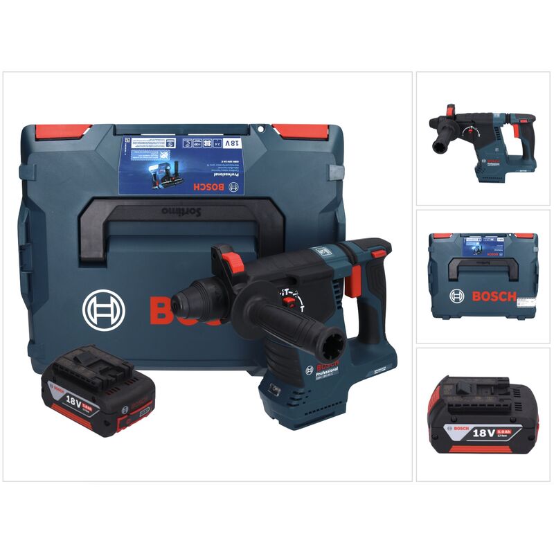 Bosch Professional – Marteau perforateur sans fil 18V 2 4 J – Moteur Brushless SDS plus – 0 à 4.350 bpm – Ø perçage béton 4 24 mm – 2 9 kg avec batterie 5 0 Ah 18V