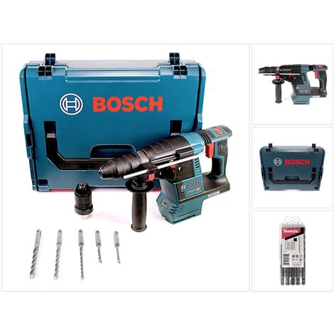 Bosch GBH 18V-26 F Marteau perforateur sans fil 18V 2,6J SDS-Plus en boîte L avec jeu de 5 forets pour marteau SDS-VPlus