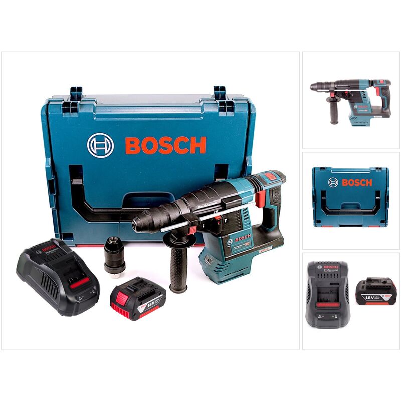 Bosch GBH 18V-26 F Martello perforatore a batteria 18V / 2,6J / SDS plus in valigetta L-Boxx + 1x Batteria 3,0Ah + Caricabatterie GAL 1880 CV