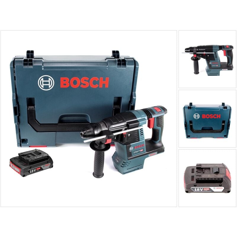 Bosch - gbh 18V-26 Marteau perforateur sans fil 18V 2,6J brushless sds plus + 1x Batterie 2,0Ah + Coffret L-Boxx - sans Chargeur