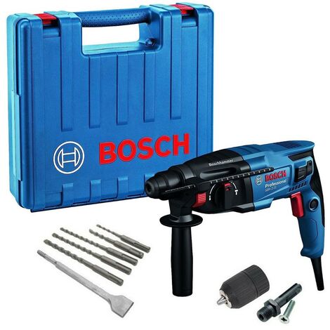Bosch GBH221D 240v SDS Plus Rotary Hammer Drill + SDS Bits Chisel + Chuck + Case