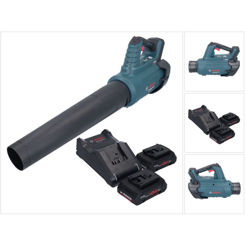 Bosch gbl 18V-750 Professional Souffleur sans fil 18 v biturbo Brushless + 2x batterie ProCORE 4,0 Ah + chargeur